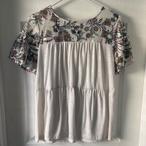 St. John's Bay Floral and Cream Blouse